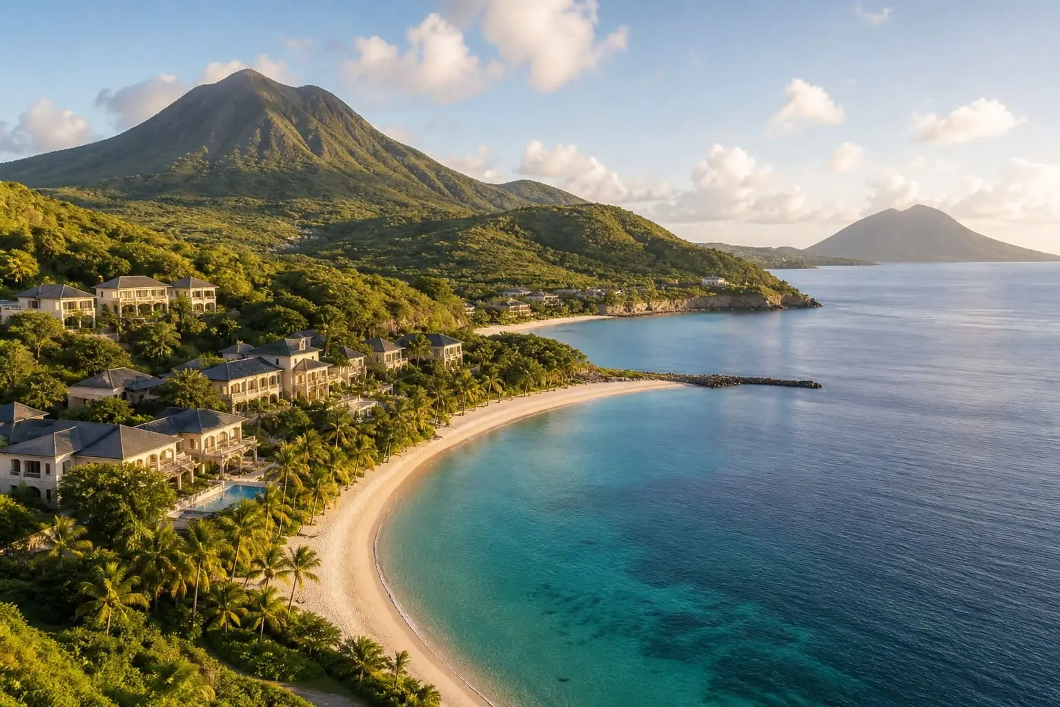 Aerial coastline of St. Kitts
